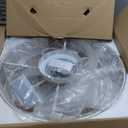 LEDIARY 23 Inch Caged Ceiling Fans with Lights, White Flush Mount Ceiling Fan with Remote, Large Low Profile Bladeless Ceiling Fan Light Fixture for Bedroom, Kitchen, Dining Room-White Gold Color