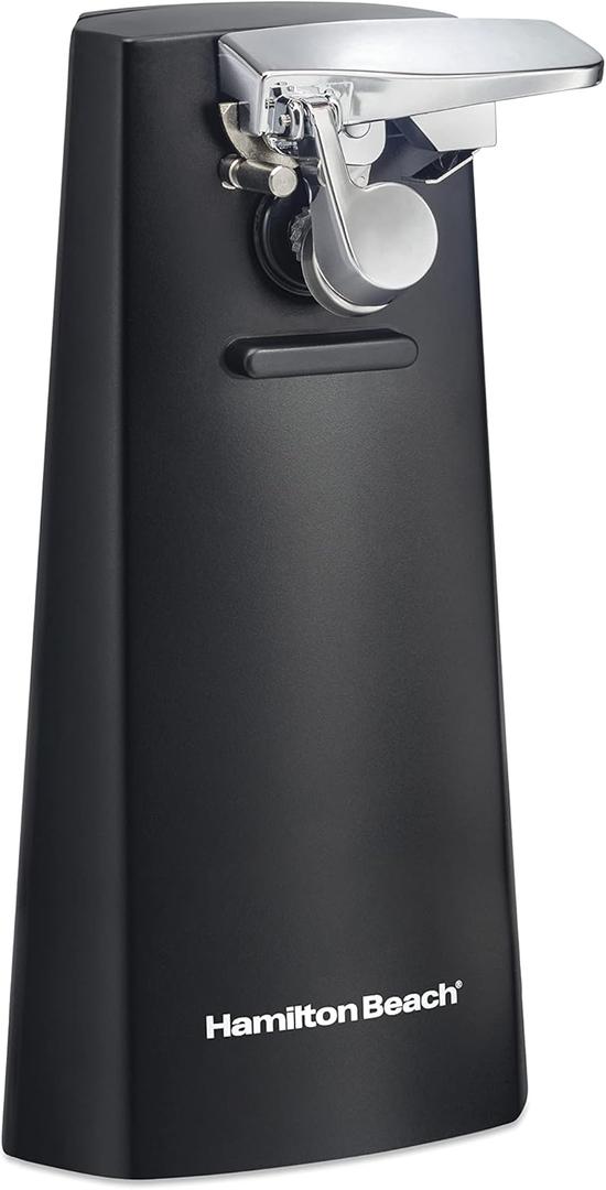 Hamilton Beach Extra-Tall Electric Automatic Can Opener with Easy-Clean Detachable Cutting Lever, Cord Storage, Knife Sharpener, Black (76702)