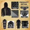 7 Pcs Men's Renaissance Costume Set Medieval Pirate Shirt Viking Shawl Belt Shoulder Armor Sword Bag Cosplay