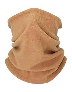 Winter Neck Warmer, Polar Fleece Neck Gaiter Warm Face Cover, Cold Weather Ski Face Mask Windproof for Men and Women (Black)