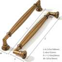 khtumeware 2 Pack 6 Inch(152mm) Antique Brass Cabinet Pulls Heavy Duty Solid Vintage Brass Cabinet Handles Kitchen Antique Bronze Cabinet Hardware for Cupboard Drawer Handles