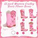 12 Set Western Cowgirl Boots Flower Boxes Centerpiece Boot Shape Gift Boxes Party Decoration Vase Centerpieces for Tables for Rodeo Birthday Baby Shower Wedding Supplies