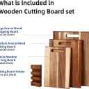 3-piece Acacia Wood Cutting Board Set for Kitchen, Large Wooden Cutting Board Set with Handle, Thick Chopping Board, Butcher Block Wooden Trays for Meat, Fruit Vegetable and Cheese, 16"x12"