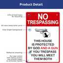 5 x Private Property No Trespassing Sign - 8x12 Inch, Gun & God Protection