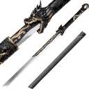 Black Gold Dragon Handmade Chinese Sword Sharp Tang Dynasty Dao High Carbon Steel