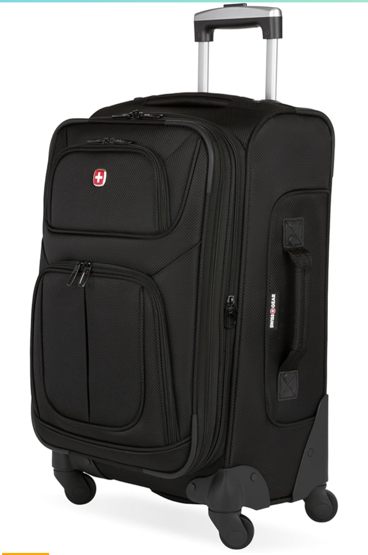 SwissGear Sion Softside Expandable Luggage, Black, Carry-On 21x 14-Inch
