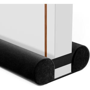 Door Draft Stopper for Bottom of Door, Under Door Gap Filler/Seal for Big Gap, No Folding Required, Flexible Installation Door Sweep soundproofing Strip for Home & Apartment, 32-36in, Black