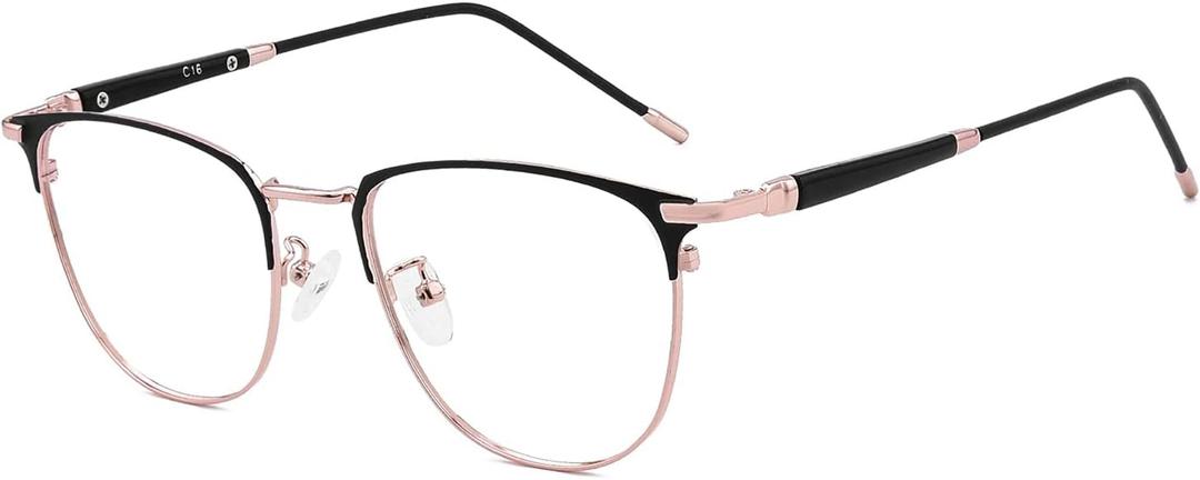 GUDVUE Blue Light Glasses, Computer/Gaming/TV/Phones Glasses for Women/men, Anti Glare/UV400/Eye Strain, Rose Gold