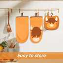 Oven Mitt, Cute Highland Cow Oven Mitts and Pot Holders Sets, Oven Mit Kitchen Mitts for Oven, Oven Mitts Heat Resistant Highland Cow Kitchen Decor & Gifts for Housewarming (Khaki)