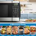 Kenmore Countertop Microwave, 6 Auto-Preset Menus, Child Lock, Defrost & Express Cooking Features, 900 Watt, .9 Cu Ft, Stainless Steel