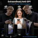 for iPhone 17 Pro Case with Privacy Screen Protectors [Non-Yellowing] Shockproof Slim Metallic Glossy Luxury Cover for Girl Women Men Cases Phone Case for iPhone 17Pro Cover-Blue