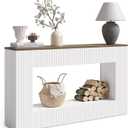 LITTLE TREE White Console Table for Entryway, 55 Inch Long Narrow Farmhouse Sofa Table with Storage for Living Room, Hallway, Entry, Behind Couch, Entrance, Foyer