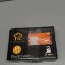 Kochorie 90 Pieces Thanksgiving Plastic Cutlery Set Disposable Orange Plastic Utensils Heavy Duty Flatware Set Includes 30 Knives 30 Forks 30 Spoons for Thanksgiving Party Wedding Birthday