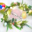 LOMIMOS 6FT Spring Lighted Birch Garland,Battery Operated Twig Vine with Timer 48 Lights for Xmas Spring Thanksgiving Wedding Party Decoration Fireplace Mantle Wall