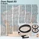 Dryer Repair Kit Replace for Whirlpool WED5000DW1 WED5000DW2 WED5010LW1 WED5010LW0 WED49STBW0 WED49STBW1 WED5000VQ0 WED5000VQ1 - Drum Rollers 14210017, Belt 341241, Idler Pulley 14210023