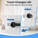 Fingerprint Door Lock with Smart APP,Fingerprint Door Knob,Biometric Door Knob Keyless Entry Door Lock with Tuya for Home/Bedroom/Office/Apartment/Airbnb Black