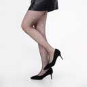 hoyuwak 2 pairs of Sparkly Tights for Women - Glitter Fishnet Stockings with Rhinestones, High Waist Shimmer Mesh Tights for Party, Halloween, Dance (Large & Middle Mesh)