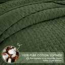 Palassio Olive Green 100% Cotton Quilt Queen Size Bedding Sets with 2 Pillow Shams, Textured Lightweight Soft Bedspread Shabby Chic Coverlet, Quilted Comforter Bed Cover for All Season, 3 Pieces
