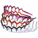 3PCS Zig Zag Headbands for Women Non Slip, ZigZag Hair Comb Headbands with Teeth, Classic 90s Amber Purple Black Headband for Women Men, Plastic Hair Accessories or Everyday Styling & Workout