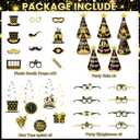 New Years Eve Party Supplies 2026, Happy New Years Decorations, Happy New Year Banner, Hats, Glasses, Hanging Swirls, Black Gold Balloons, Photo Props, Champagne Wine Glass 2026 Foil Balloon, Curtain