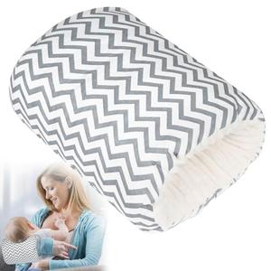 Baby Feeding Arm Pillow,Soft Cotton Bottle Nursing Arm Pillows for Newborn,Breastfeeding Pillows for More Support for Mom and Baby,Portable and Washable,Ergonomic Nursing Essentials(Grey Stripes)