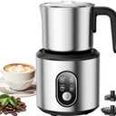 Milk Frother and Steamer, 4-in-1 Automatic Electric Milk Frothers, 24oz Detachable Stainless Steel Jug with Latte Art Spout, Hot & Cold Foam Maker for Coffee, Lattes, Cappuccinos