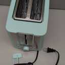 BELLA 2 Slice Toaster with Auto Shut Off - Extra Wide Slots & Removable Crumb Tray and Cancel, Defrost & Reheat Function - Toast Bread, Bagel & Waffle, Aqua