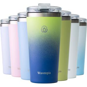 Insulated Coffee Mug with Lid, Reusable Stainless Steel Travel Coffee Cup, 16 Oz Double Wall Vacuum Spill Proof Tumbler Cups for Men and Women Hot & Cold DrinksForest