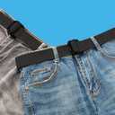 Mens Belts Plus Size Canvas Double D Ring Black Fabric Cloth All Size 39inch to 75inch (Black)