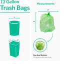 Reli. Biodegradable 13 Gallon Trash Bags | 100 Count | ASTM D6954 | Green | Eco-Friendly | Oxobiodegradable Under Certain Conditions (See Product Description)