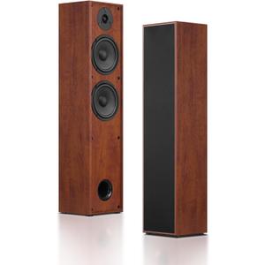 Floor Standing Tower Speakers Pair, Dual 6.5" Woofers, 120W, Brown
1" silk dome tweeter, passive hi-fi design, home theater ready, MDF wood cabinet, rich warm sound, for stereo & movies