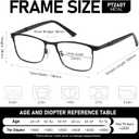 Reading Glasses Men Photochromic Blue Light Blocking Readers Wide Frame Style Metal Frame Tinted Eyeglasses PT2407