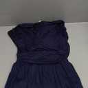 OUGES Women's Long/Short Sleeve V-Neck Wrap Waist Maxi Dress, Small, A-navy