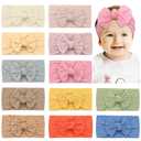 CLLOT Super Stretchy Soft Knot Headbands with Hair Bows Head Wrap Hair Accessories For Newborn Baby Girls Infant Toddlers Kids