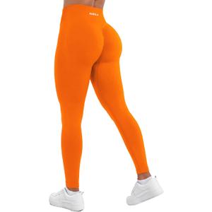 AUROLA Influence Workout Leggings for Women, Seamless Compression Tummy Control Leggings Mid Rise Yoga Pants (Medium, Persimmon Orange)