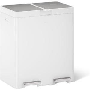 Kohler K-23828-WST 82-Liter Stainless Steel Dual-bin Step Trash can, White Stainless
