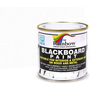 Chalkboard Blackboard Paint - Brush on Wood, Metal, Glass, Wall, Plaster Boards Sign, Frame or Any Surface. Use with Chalk Pen Wet Erase, Non-Toxic - Matte Finish [White] - (8.5oz Cover 32 sf)