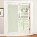 RYB HOME 100% Blackout Door Window Curtains, Effortless Self-Ahensive Window Blinds Privacy Room Darkening Linen Textural Front Door Glass Window Curtain, W26 x L69, Sage Green, 1 Panel