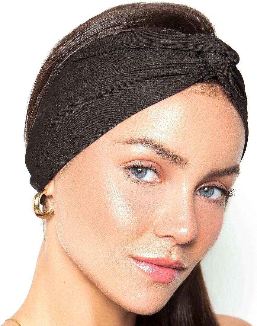 Bluetooth Headband Headphones for Women, Wireless Headband Headphones for Yoga, Running, Work, Sport, Over Ear, HD Stereo, 11H Playtime, Noise Isolation, Built-in Mic, Black