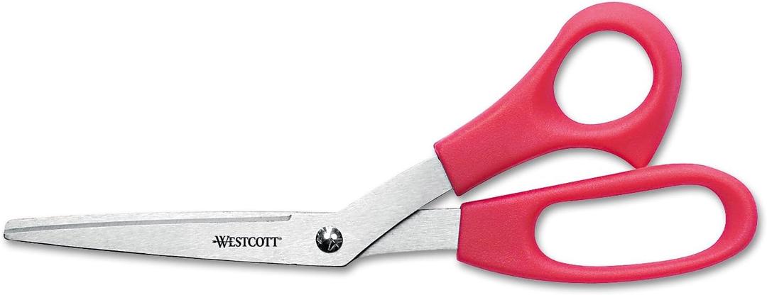 Westcott All Purpose Bent Scissor 8" Red (10703), Single