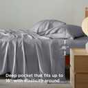 Bedsure Cooling Sheets Twin, Rayon Derived from Bamboo, PureWoven, Breathable & Soft, Deep Pocket Up to 16 Inches, Hotel Luxury Silky Bedding for Hot Sleepers, Silver Grey
