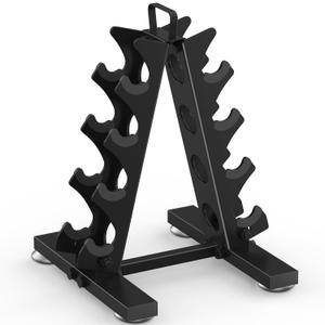 TomCare Dumbbell Rack Stand Only, Weight Rack for Dumbell Set Home Gym Storage Stand for Weights Metal A-Frame Strength Training Dumbbell Holder with Handle (Dumbells not Included) (4 Tier(5-15 LB))