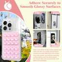 2 x Anteel Medium-Sized Silicone Suction Phone Case Adhesive Mount, Enhanced Suction Power and Upgraded Thickened Sticky Phone Grip, Durable, Hands-Free Sticky Phone Holder, 2.28"x3.46" (Translucent)