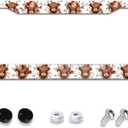 Highland Cow and Floral License Plate Frames Cute Aluminum Car Accessories Cover with 2 Holes and Screws 12 x 6 Inch for Front Rear Car Plate Decor for Women Men