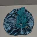 YANIBEST Adjustable Satin Bonnet for Sleeping Women Double Layer Hair Wrap Reduce Friction Prevent Frizz Natural Curly Hair (Large, Blue Zircon)