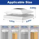 APONUO Solar Post Cap Lights Color Changing 6 Pack - RGB 8 Solid & Gradient Colors, IP65 Waterproof, for 4x4 5x5 6x6 Wood Vinyl Fences, Deck, Patio, Yard (White)