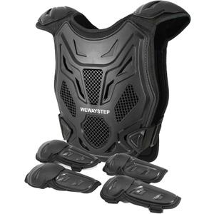 Kids Dirt Bike Gear Motorcycle Armor Vest Suit, Thickened Heavy Duty Chest Protector for MotocrossYouth Riding Protective Gear for MTB ATV (Black)