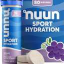 Nuun Sport Electrolyte Tablets with Magnesium, Calcium, Potassium, Chloride & Sodium, Gluten Free & Vegan, Grape, 8 Pack (80 Servings Total)
