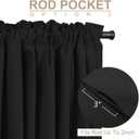 100% Blackout Shield Linen Blackout Curtains for Bedroom 84 Inches Long, Back Tab/Rod Pocket Living Room Drapes, Thermal Insulated Blackout Curtains 2 Panels Set, 50" W x 84" L, Black