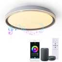 Smart LED Music Ceiling Light,with Remote Control Bluetooth Speaker RGB Dimmable,15.74 inch 36W,WiFi App Compatible with Alexa Google Home,Suitable for Bedroom, Living Room and Children's Room
